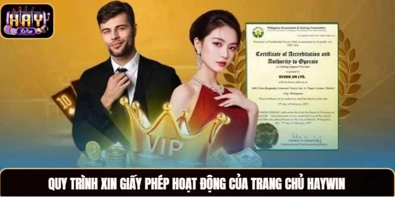 Quy trình xin giấy phép hoạt động của trang chủ Haywin