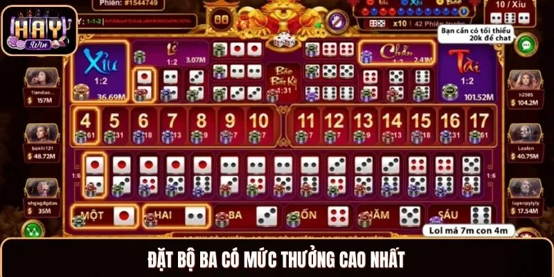 Sicbo Tài Phú Haywin - Chiến Thuật Bất Bại Từ Chuyên Gia Đặt bộ ba có mức thưởng cao nhất