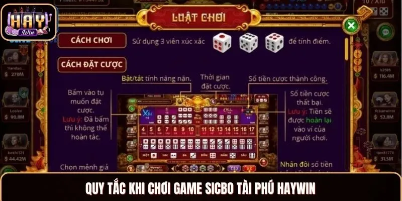 Sicbo Tài Phú Haywin - Chiến Thuật Bất Bại Từ Chuyên Gia Tổng hợp quy định trong Sicbo Tài Phú Haywin đảm bảo công bằng